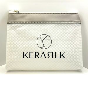 🦋$2~ Kerasilk ~ Travel Bag ~ Makeup Case ~ White & Silver